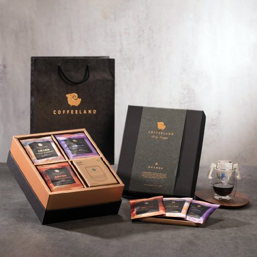 COFFEELAND 極品莊園咖啡 COFFEELAND | 精裝禮盒-30入濾掛咖啡+杯-金盃款(臺灣/非洲/美洲)
