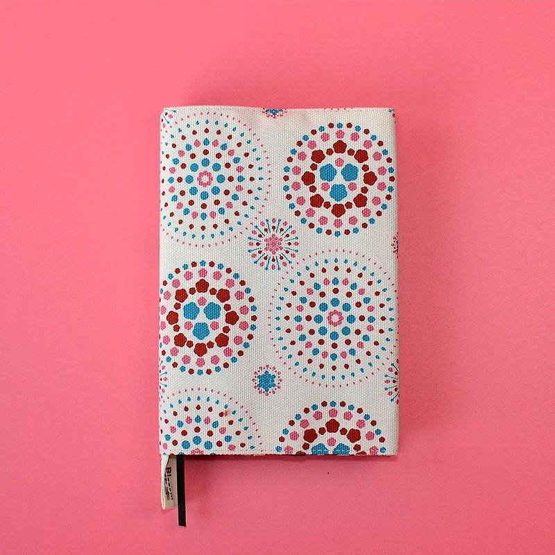 Japanese Pocket Size Book Cover / Firework / Gorgeous Pink - Book Covers - Cotton & Hemp 