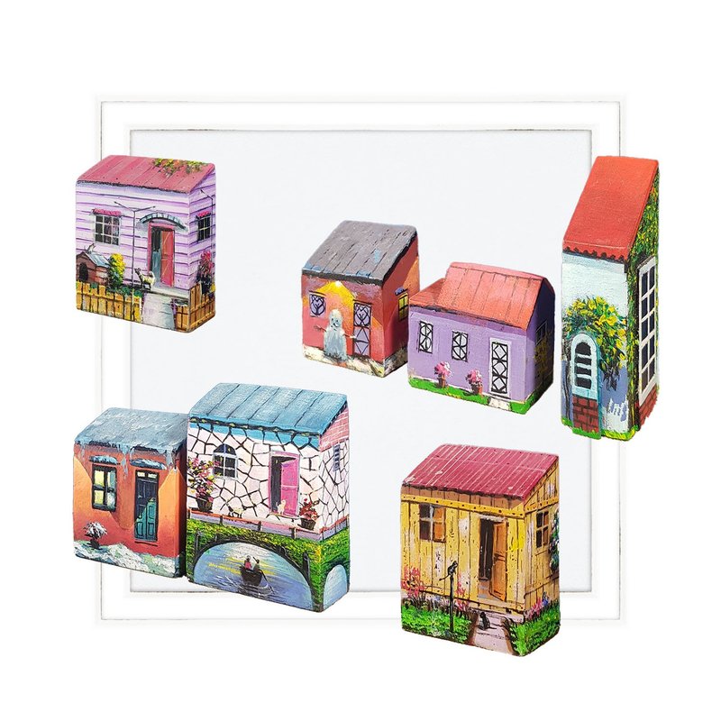 [Customized] Nepalese small painted house home decoration wood art painting - Items for Display - Wood Multicolor