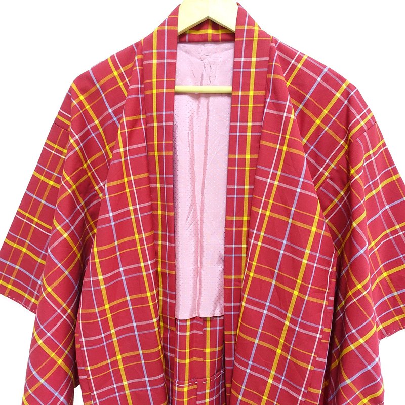 │Slowly│Japanese antique-light kimono very flat jacket J18│vintage.Made in Japan - เสื้อแจ็คเก็ต - เส้นใยสังเคราะห์ หลากหลายสี