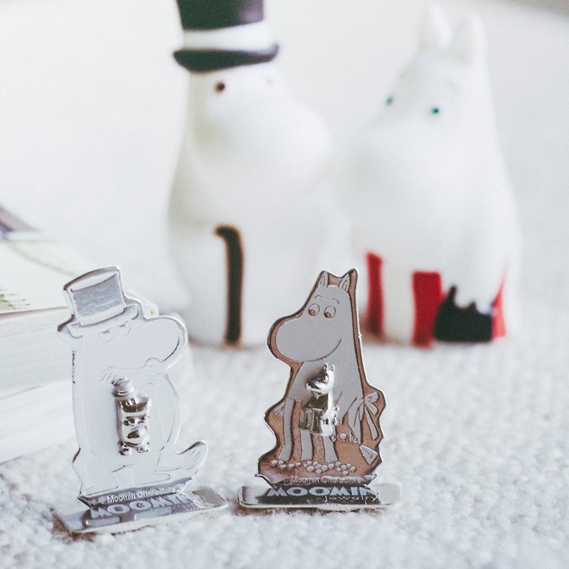 Moominpappa & Moominmamma Earrings  - Silver 925 plated with White Gold - 耳環/耳夾 - 其他金屬 銀色