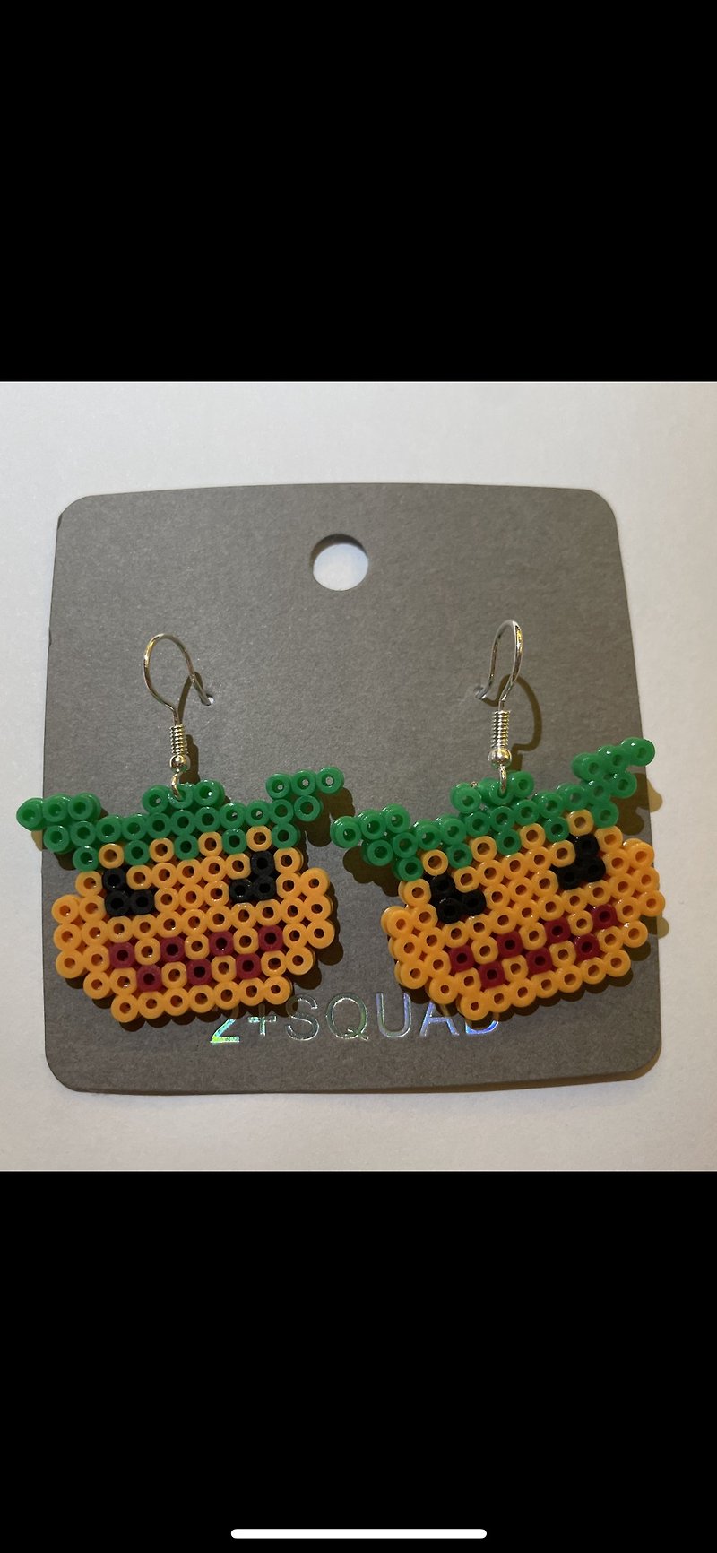 Guy feed the pumpkin head demon earrings - Earrings & Clip-ons - Other Materials Multicolor