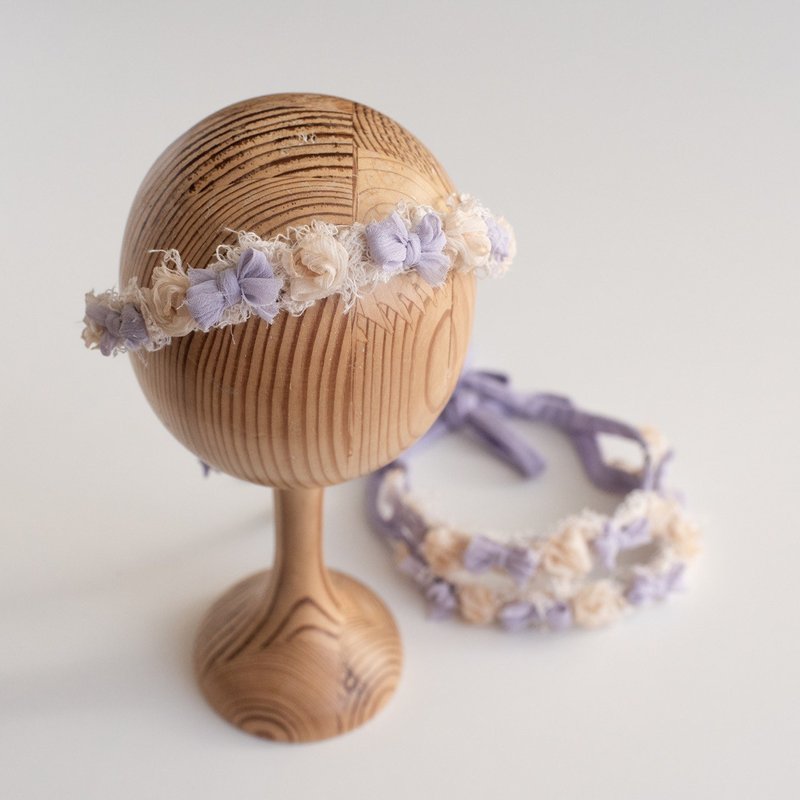 Newborn photo prop set: headband and wrap - Baby Accessories - Thread Purple