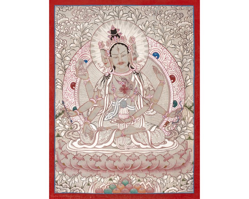 Thangka Craft: Namgyalma's Healing Power - Wall Décor - Other Materials Multicolor