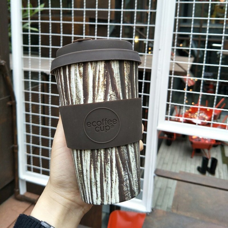 Ecoffee Cup | 14oz環保隨行杯(樹紋棕) - 咖啡杯/馬克杯 - 其他材質 黑色
