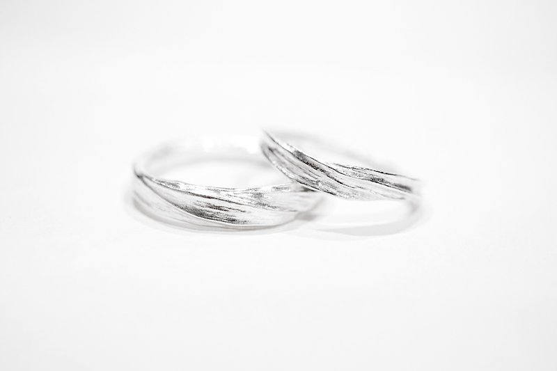 Customized Wedding Ring Pair Ring - แหวนคู่ - เครื่องประดับ สีเงิน