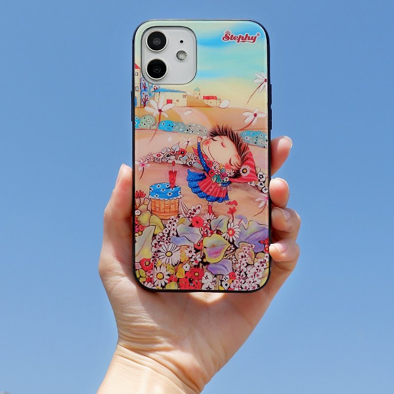 【客製化禮物】花海鋼化玻璃手機殼iPhone 15 全新系列 - 手機殼/手機套 - 玻璃 