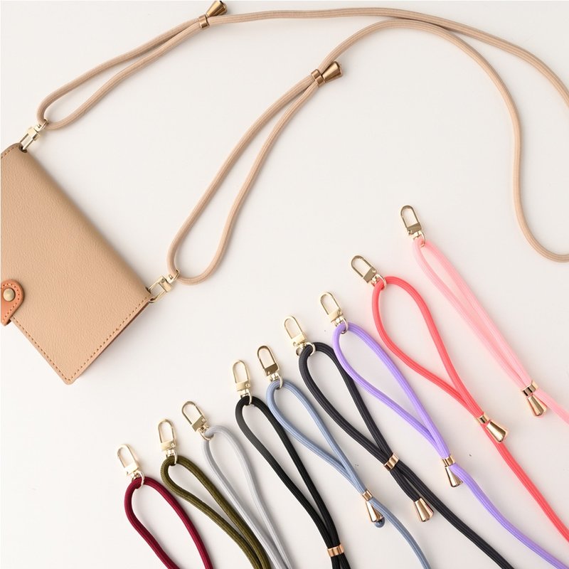 ストラップ 【 ロングストラップ 】 ショルダー ネックストラップ 斜め掛け ベージュ カーキ ブラック A135I - スマホアクセサリー - その他の素材 ブラウン