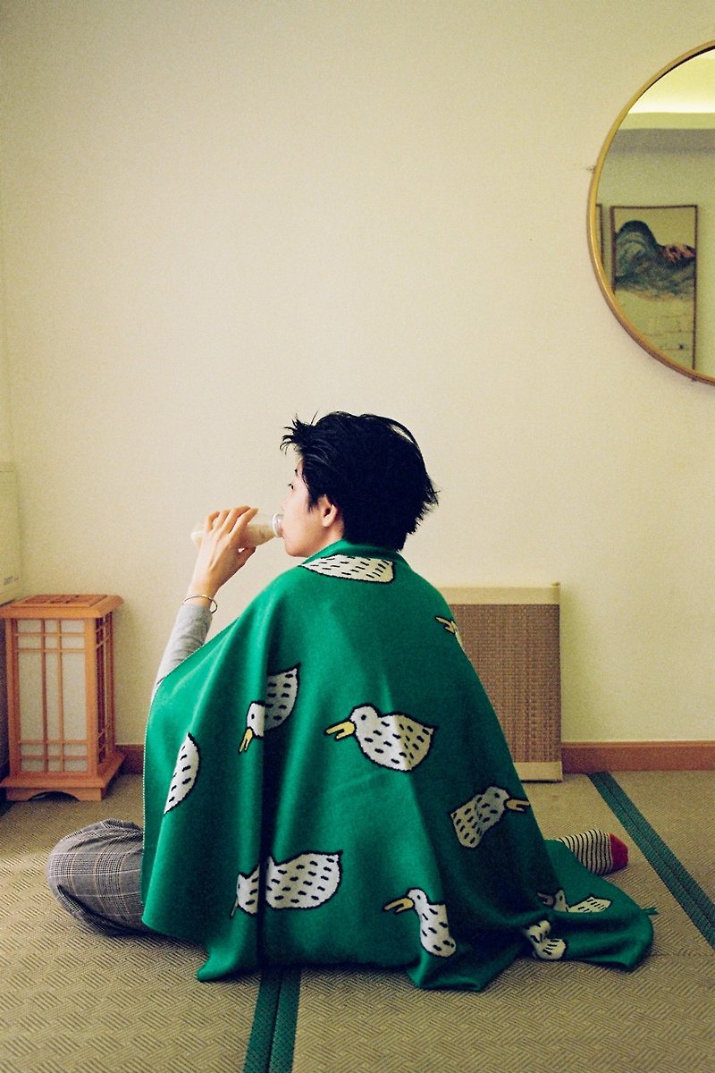 Lin Li's mother-in-law OLINLIO just disobedient duck knitted blanket - Blankets & Throws - Polyester Green