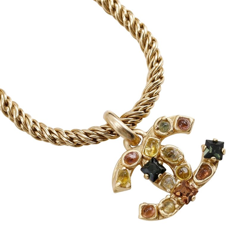 【日本直送】シャネル CHANEL グリポア ネックレス ココマーク 金メッキ × ラインストーン 01A 約31.0g レディース【中古】 - 項鍊 - 其他金屬 金色