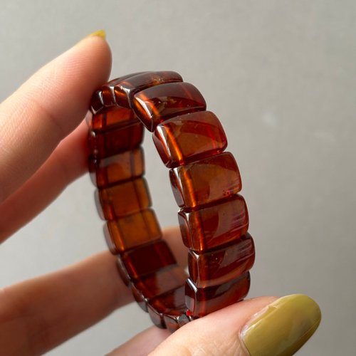 一J Studio ≡ vintage ≡ 優質天然 l 橙 紅 石榴 手排 水晶 礦石 無最佳化無染色 一物一圖