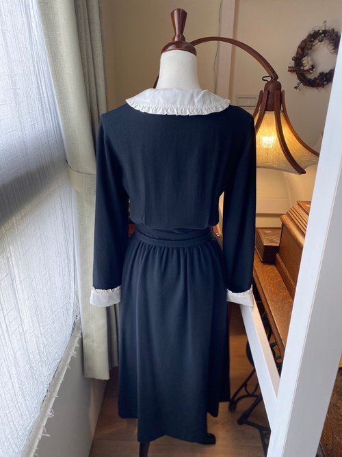 日本製定番バイカラー長袖ヴィンテージドレス - ショップ 【藏私
