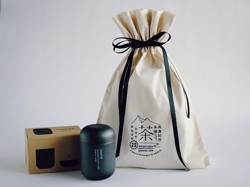 [Recommended as a gift] Chapter matte black and Japanese tea set_Yunomi with lid in gift box - ชา - เครื่องลายคราม สีดำ