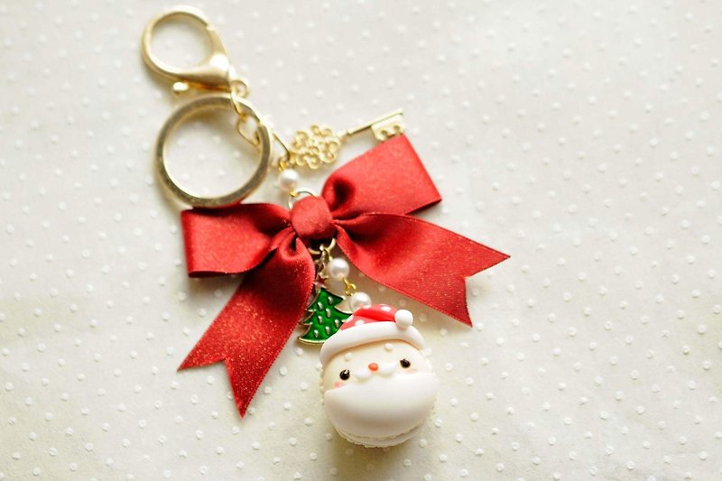 Sweet Dream: Santa macaron/bag ornaments/exchange gifts - Keychains - Clay Red