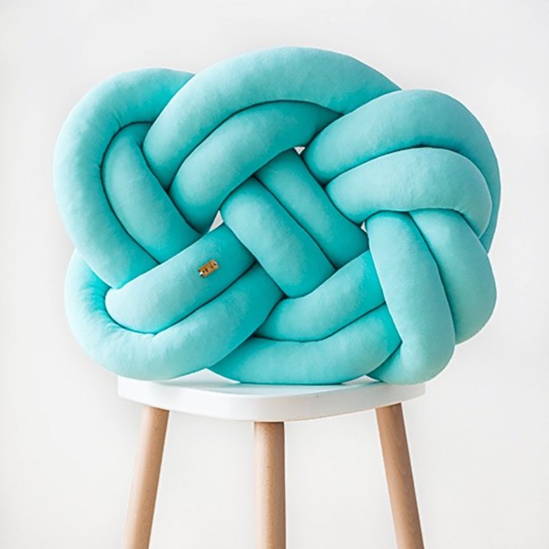 Knot Cushion 纏繞抱枕 | 經典款土耳其藍   喬遷禮物 - 枕頭/抱枕 - 棉．麻 藍色