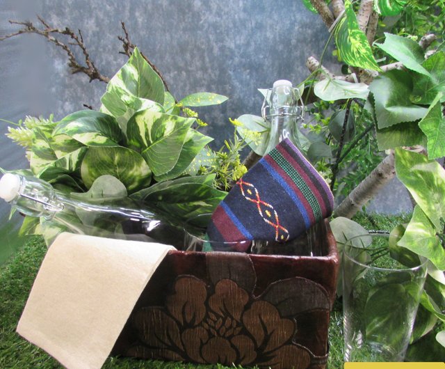 カラフル花柄布和紙ばり物入れ カラフル花柄布和紙ばり物入れ