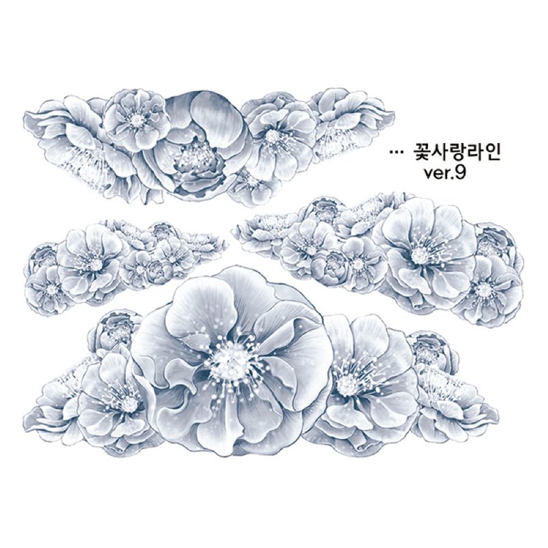 Flower Love Bouquet Line 6types (blackraccoon) Vintage collage design paper - 貼紙 - 紙 多色