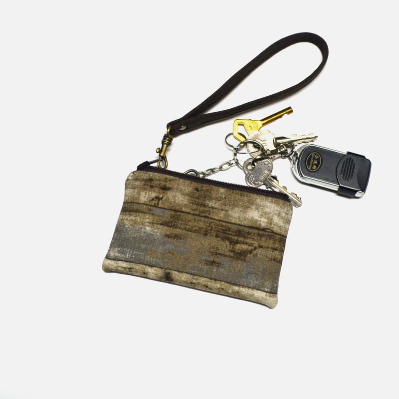 Zipper Key Chain Wallet • Coin Wallet • ID Wallet • Key Ring • Card Holder - Keychains - Cotton & Hemp Brown