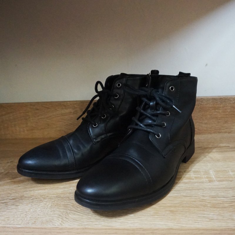 義大利製Vintage黑色皮鞋靴子(23.5cm)(聖誕禮物/生日禮物) - 其他女皮鞋 - 真皮 黑色