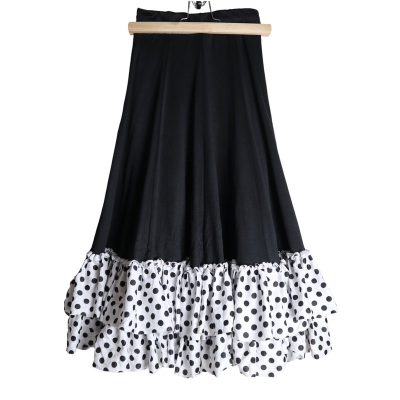 Black and white dot cake skirt vintage dancing Skirt - Skirts - Other Materials Black