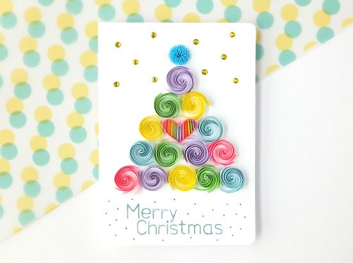 阿部吉手作趣 Colorful-Life 手作捲紙卡片- 愛在聖誕 炫彩聖誕樹