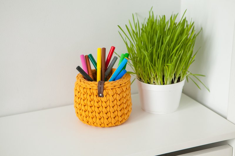 Desk organizer for women. Cute office desk accessories. Pen and pencil holder - Pen & Pencil Holders - Cotton & Hemp 