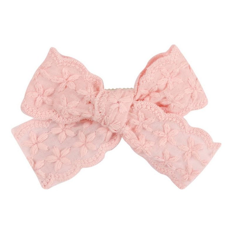 Australian Josie Joan's embroidered lace bow hairpin-LUNA - เครื่องประดับผม - ผ้าฝ้าย/ผ้าลินิน ขาว