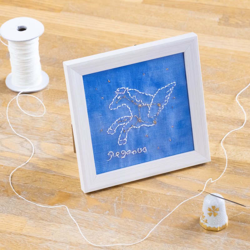 新手刺繡材料包 - 夜光繡線 星座系列 : 飛馬座 - 編織/刺繡/羊毛氈/縫紉 - 棉．麻 藍色