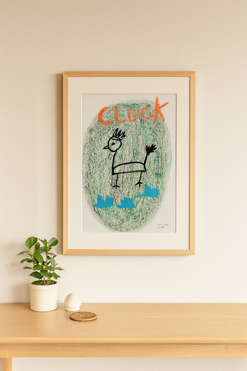 CLUCK 雞插畫 動物森友會系列 A4印刷品 雞圖卡 雞藝術畫 - 海報/掛畫/掛布 - 紙 多色