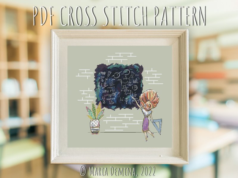 数学教師PDFクロスステッチパターン. - ハンドメイド講座・関連電子書籍 - その他の素材 