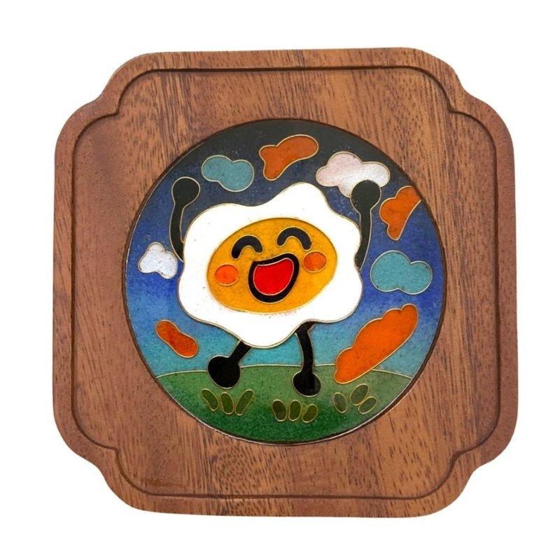 掐絲琺瑯小托盤-雞蛋小人 | 手工掐絲 琺瑯藝術 壺托杯墊禮物 - 擺飾/家飾品 - 木頭 