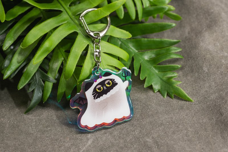 \Special Edition/Black Cat Devil Glue Acrylic Pendant Keychain - Charms - Acrylic 