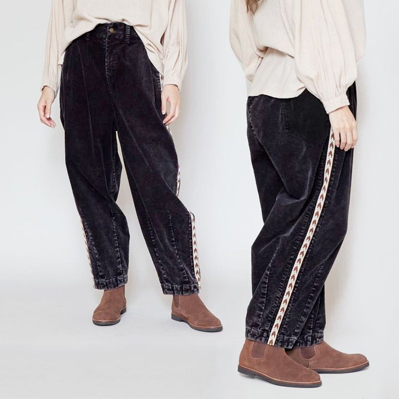 [Popular Pre-order] Women's Retro Western Washed Corduroy Shrunken Cocoon Pants (3 Colors) CCP-4323 - Women's Pants - Other Materials 