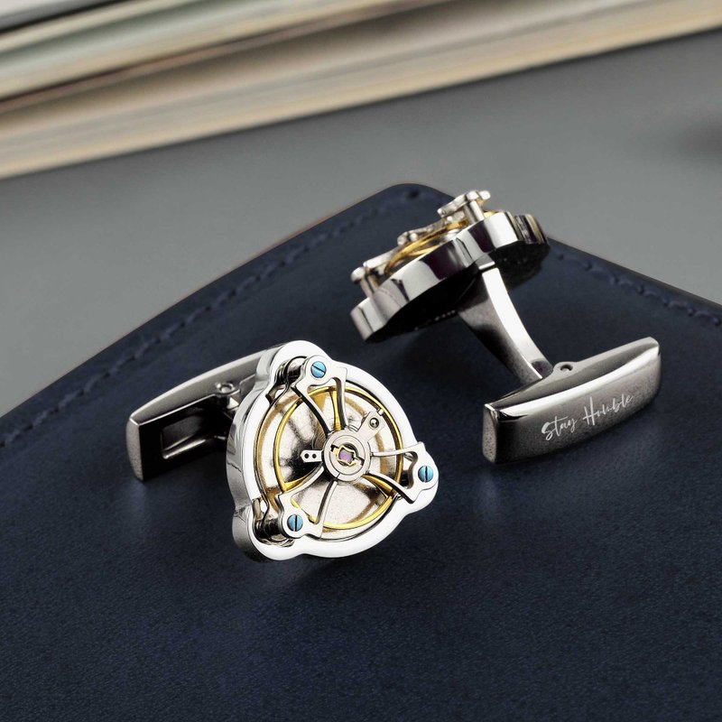 Ritmo di vita Customized Mechanical Watch Cufflinks - Enigmatic Silver - Cuff Links - Stainless Steel Silver