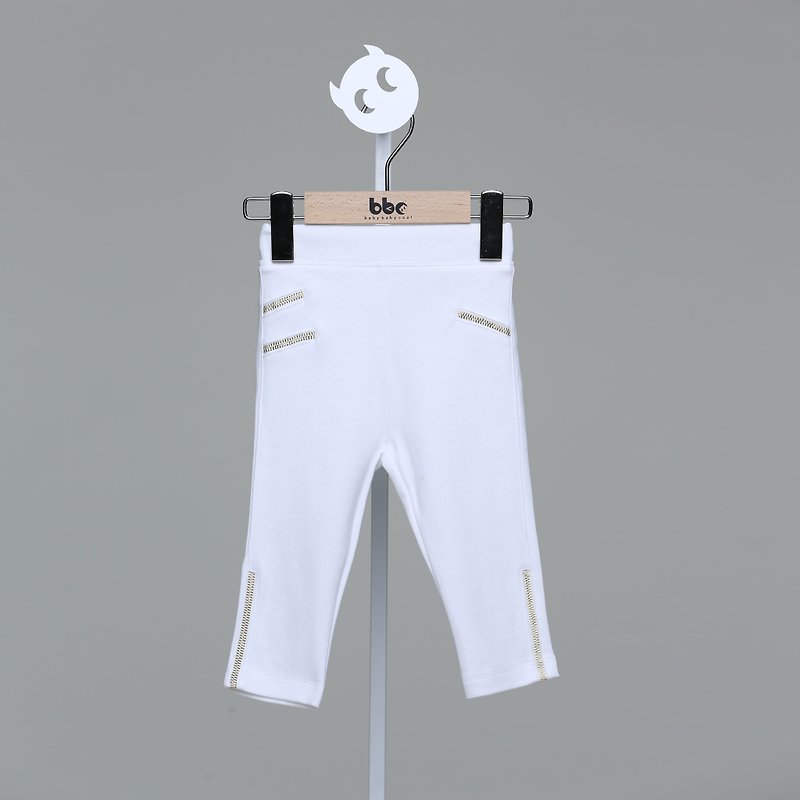ファッションジッパーパンツ（ホワイト・ブラック・グレー） - パンツ - コットン・麻 ブラック