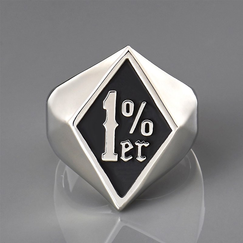 1% Rider Ring - General Rings - Other Metals Silver