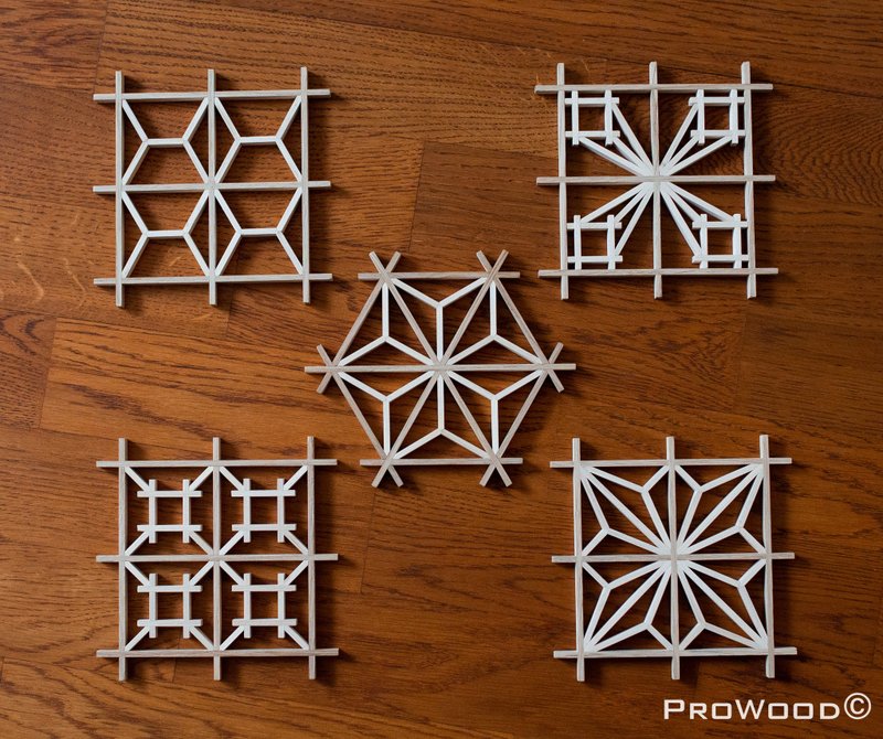 組子飾り用縞模様セット - 木工/竹細工/ペーパークラフト - 木製 