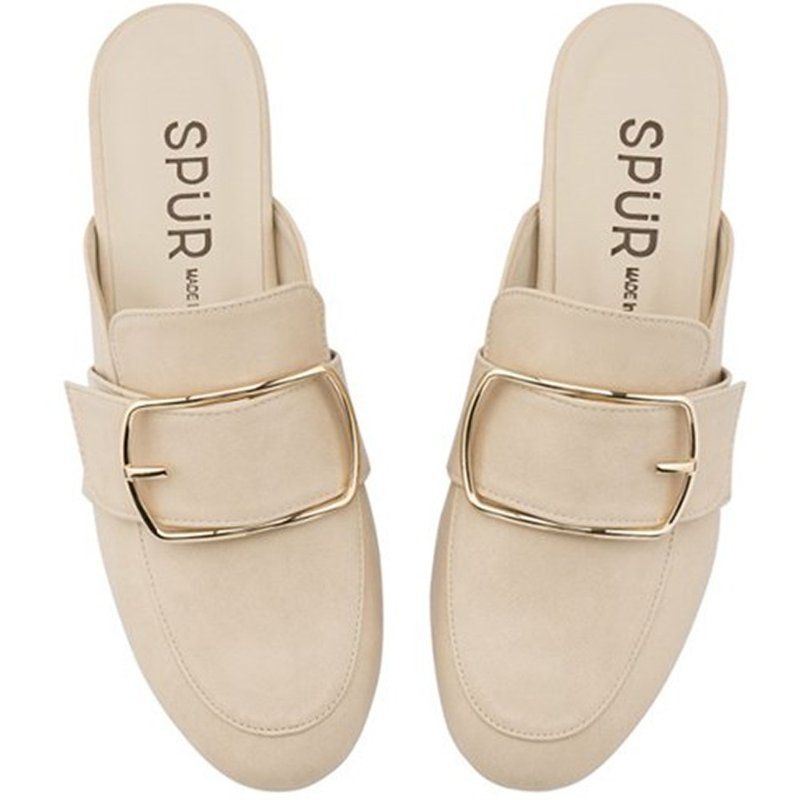 SPUR 大框架穆勒鞋 OS7034 BEIGE - 女休閒鞋/帆布鞋 - 人造皮革 