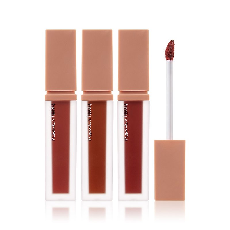 Heme x PopDaily mellow velvet lip glaze 3 piece set - Lip & Cheek Makeup - Other Materials Brown