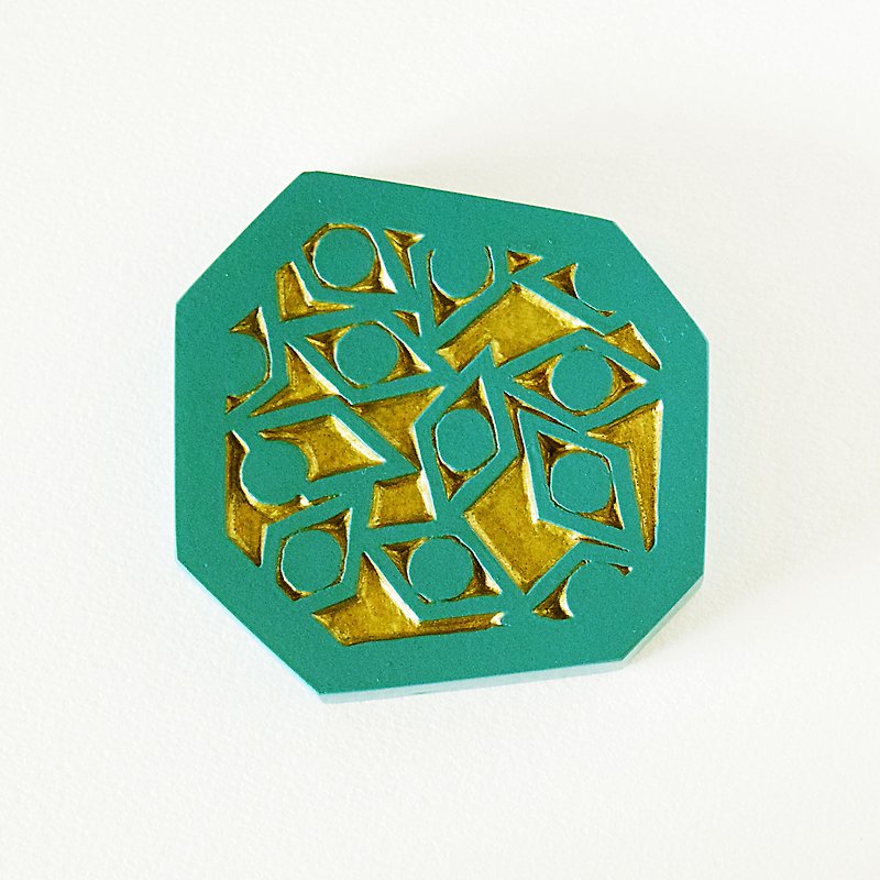 幾何学的な手鏡ミニ（鋭い目 -  viridian） - メイク道具・鏡・ブラシ - プラスチック グリーン