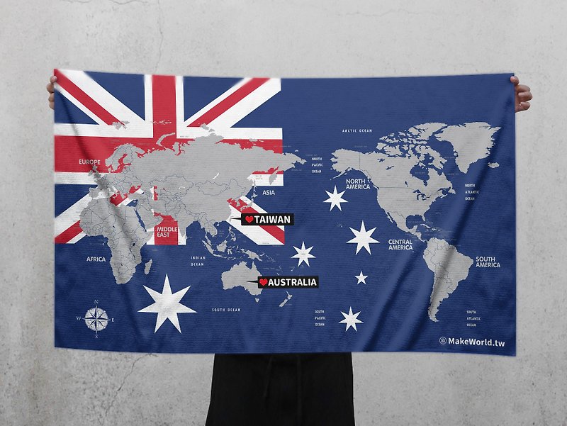 Make World Map Manufacturing Sports バスタオル（オーストラリア） - タオル・バスタオル - ポリエステル 