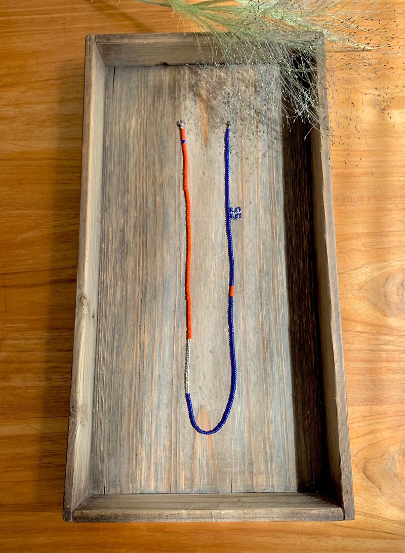 日本珠串多用途口罩鍊 / 掛繩 / 項鍊 / 眼鏡鍊 - 橙藍色 - 項鍊 - 其他材質 藍色