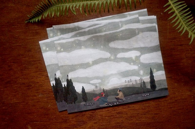 Fly together _ postcard - การ์ด/โปสการ์ด - กระดาษ สีเทา