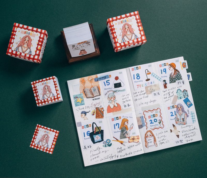 2026迷你日曆+萬年曆優惠組合 甜蜜生活 - 日曆/月曆/年曆 - 紙 多色