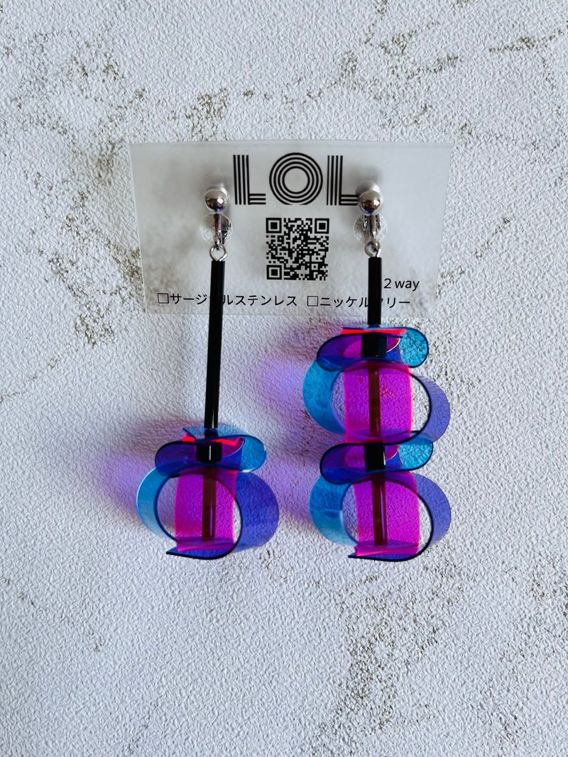 PVC DesignE 051 Pierced Clip-On - Earrings & Clip-ons - Other Materials Purple