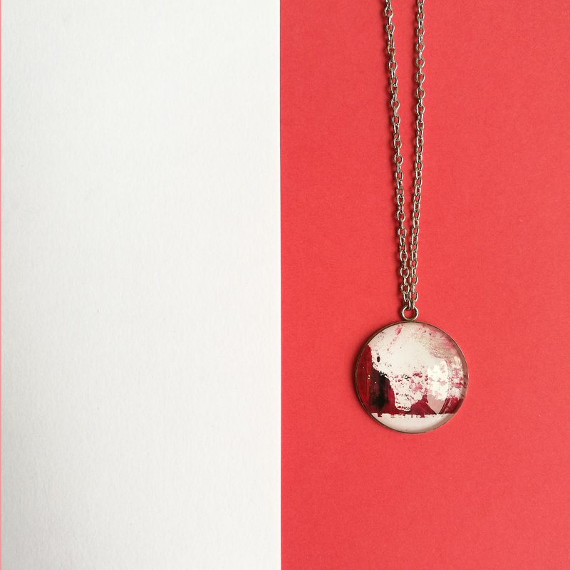 CHEW 'N' GIAM | Hand Painted Necklace [Red Series] - Necklaces - Paper Red