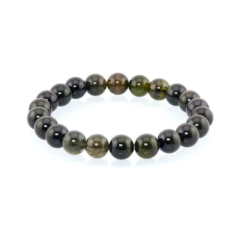 PolyGram Jewelry-Natural Tourmaline Hand Beads - สร้อยข้อมือ - คริสตัล 