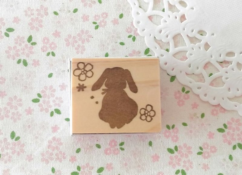 Flower and fallen ear rabbit - Stamps & Stamp Pads - Rubber Transparent