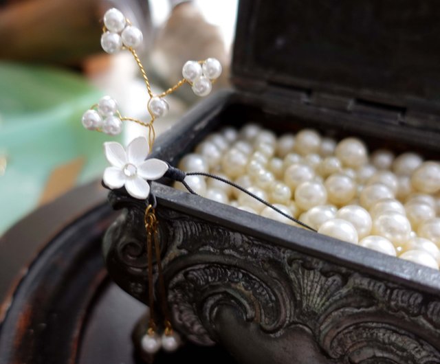 ヘアアクセサリー Monday Edition / [MJxME] Baroque Pearl Bloom Hairpin D17 Gold-Plated Hair Clip Hairpin with Baroque Pearls Lapis
