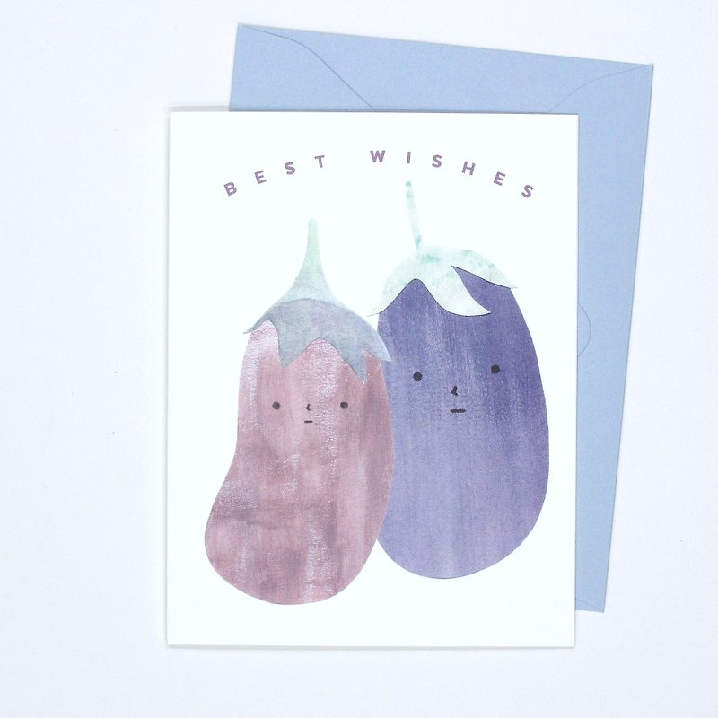 Best Wishes - Aubergines - Card - 心意卡/卡片 - 紙 紫色